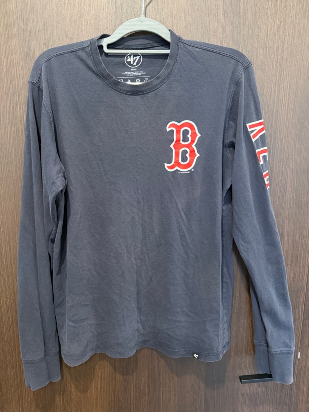 47 Brand Boston Red Sox Navy Long Sleeve Tee with Red Logo